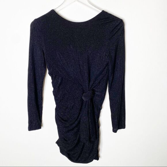 Do & Be Black Glitter Long Sleeve Knotted Dress SM - Picture 1 of 8